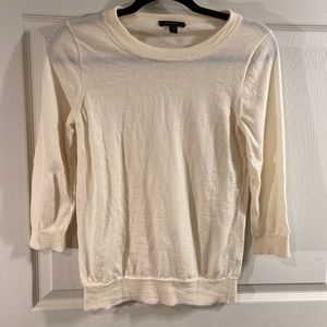 J. Crew - Crew-neck Ivory 3/4 Sleeve Sweater Size Small